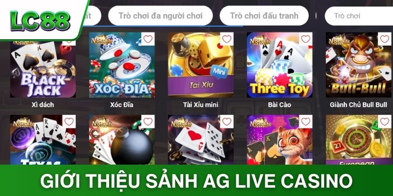 Giới thiệu về sảnh game AG Live Casino